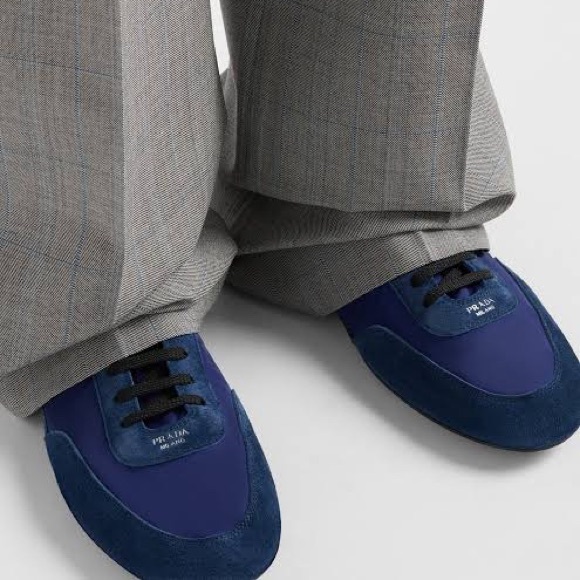 Prada Men's Navy and Black Sneakers